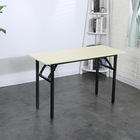 Table pliante rectangulaire simple, table de formation, cadre en acier, design moderne, table pliante rectangulaire en panneaux de particules de bois