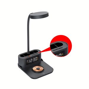 Custom Desk <b>Lamp</b> with USB <b>Charging</b> Port, Gooseneck, Pen Holder, Black Study Light for Dorms, Bedrooms & Offices - Product Image 3