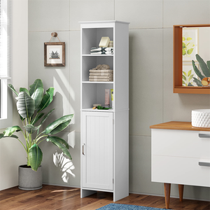 MAY HOME 63" <strong>Tall</strong> Narrow <strong>Cabinet</strong>, <strong>Bathroom</strong> Storage <strong>Cabinet</strong>, Skinny Floor <strong>Cabinet</strong>, Wooden <strong>Free</strong> <strong>Standing</strong> <strong>Cabinet</strong> with Adjustable - Product Image 2