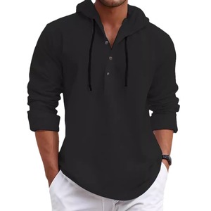 2026 <strong>Men</strong> American Style Casual Hooded Sweatshirt, Long Sleeve Soft Comfort Basic Pullover Sweatshirts for Daily Street Wear - Product Image 4
