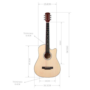 Vendita diretta della fabbrica di compensato rosso 38 pollici chitarra acustica per i bambini con lucido finito - Product Image 5