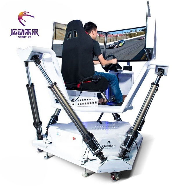 SportVR 360 Degree 6dof Indoor/Outdoor Educational School Daycare Airport Public Metal Car Racing Simulator 3-Screen VR Game