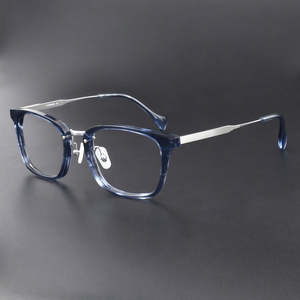 إطار نظارات طبية مستطيل الشكل من الأسيتات والتيتانيوم طراز OTW 6016 مع حماية من الضوء الأزرق وتصميم تدريجي للقراءة وتصميم مرقع - Product Image 6