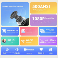 Proyector de Video LED H6P Pro 4K Ready, Android Smart TV Stick, Cine en Casa, 3D HIFI Estéreo Portátil
