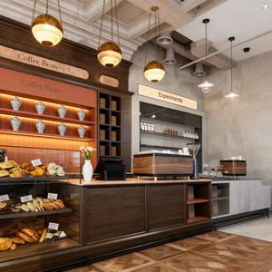 Mostrador de <span class=keywords><strong>Bar</strong></span> de Madera Maciza para Cafetería de Alta Gama, Funciona como Fondo de Exhibición para Pedidos y Estante para Exhibición de Utensilios - Product Image 5