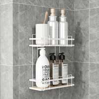 Étagère de rangement murale en métal, fer et acrylique pour cuisine et salle de bain, organiseur de salle de bain, boîte en plastique pour cosmétiques, plateau 2026