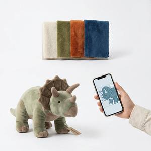 Peluche Personalizzato di Triceratopo con Tre <span class=keywords><strong>Corna</strong></span> Frontali, Grande Testa Frillata, Mascotte Preistorica Personalizzata - Product Image 1