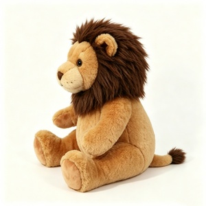 León de Peluche Marrón Personalizado con Crin Marrón Oscuro, Juguete de Peluche de León Sentado Suave, Lindo Animal de Safari - Product Image 2