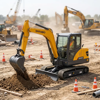 Nouvelle mini-excavatrice de 6 tonnes, petite excavatrice compacte, pelle hydraulique sur chenilles de 0,2 m3 à vendre pour la construction et l'agriculture