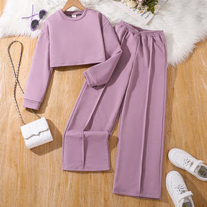 Nouvel ensemble de vêtements décontractés pour filles d'automne et d'hiver, ensemble de 2 pièces, haut court pour adolescente, pantalon ample, de 7 à <span class=keywords><strong>12</strong></span> <span class=keywords><strong>ans</strong></span> - Product Image 1
