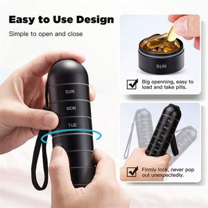 7 Day Small Travel Size Aluminum Waterproof <b>Container</b> Bpa Free Metal Pocket Pill Box Organizer Custom - Product Image 3