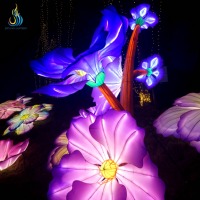 Maßgefertigte Outdoor-LED-Festival-Dekoration Leuchtende Blumenlaterne Wasserdichte Seiden-Festlaterne für Traditionelle Lichtshows