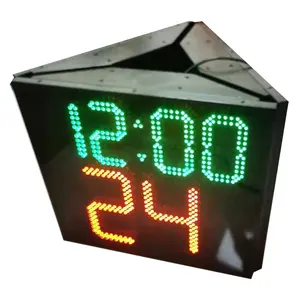 Horloge de tir 24 secondes de basket-ball à trois côtés de haute qualité pour la compétition