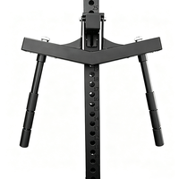 Barres parallèles réglables et pliables en acier robuste avec poignées larges et étroites pour rack de squat