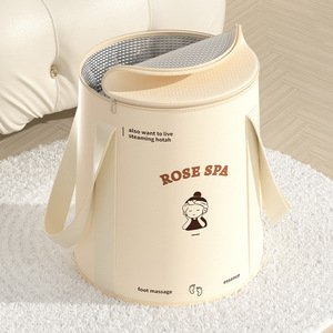 Rose Spa Foldable Foot Bath Bucket 10-15L Portable Deep Calf Length Foot Massage Basin Household Use - Product Image 2