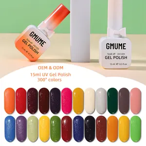 Quality 300 colors gel polish small quantity custom oem nail art painting supplies 15ml soak off uv gel polish for nail art