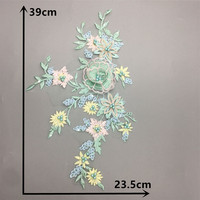 Appliques brodées en dentelle à paillettes florales 3D sexy de luxe pour robes de mariée/de soirée