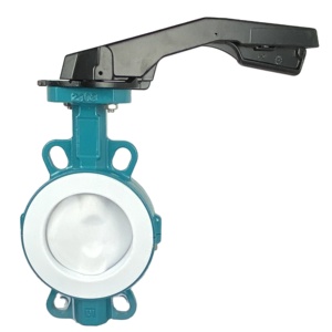 Veyron Chất lượng cao PTFE pfa lót nước Worm Gear Hướng dẫn sử dụng <span class=keywords><strong>Lug</strong></span> Wafer mặt bích Van bướm <span class=keywords><strong>dn150</strong></span> - Product Image 1