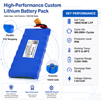 Paket Baterai Kustom 14.8V 5.2Ah Lithium Ternary 4S untuk Lengan Robot, Pemindai Ultrasound Portabel, Troli Golf Elektrik