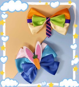 Lindos Lazos para el Cabello con Personajes de Dibujos Animados para Niñas y Bebés, 5 cm, Pinza Metálica para el Cabello, con Pedrería, Perlas, Cinta de Tela, Accesorio para Fiestas - Product Image 2