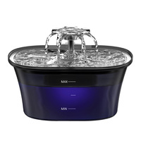 Distributeur d'eau 2,5 L à tête florale, rechargeable, silencieux, à brancher, pour chat, biberon de voyage, gamelles d'alimentation – Nouveauté très demandée