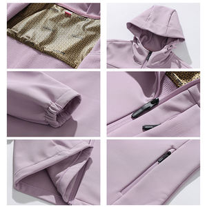 Jaket cangkang lembut musim semi wanita, jaket kasual luar ruangan tahan angin dan tahan air - Product Image 4