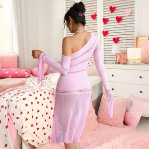 2026 NEU Sexy Rosa Bodystocking Langes Kleid Damen Dessous - Product Image 6