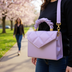 Bolso Bandolera Premium Andy Lilac para Mujer, Diseño Acolchado, Bolso de Pecho Moderno, Microfibra, Cuero Sintético, para Todas las Temporadas - Product Image 2