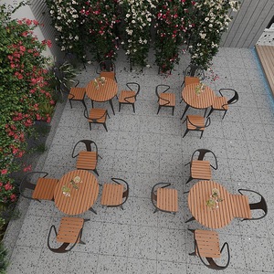 Mesas de Comedor de Hierro Simple, Pequeñas, Duraderas, para Jardín, Balcón, Resistentes al Óxido y a la Corrosión, Diseño Moderno, Garantía de 5 Años, para 4 Personas - Product Image 4