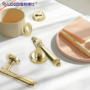Lgedis Gold Door Locks Zinc Alloy Lever Lock Interior Wooden Door Handles Anti Rust Silent Operation - Product Image 1