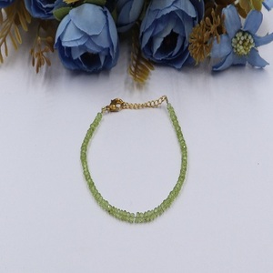 AAA+ Quality Gold Plated Christian Adjustable <b>Beaded</b> Bracelet Classic Style Natural Peridot Gemstone for Fashion Jewelry Gift - Product Image 5