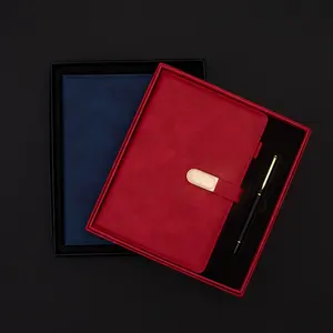 2023 Täglicher Journal druck A5 Planer Notizbuch Benutzer definiertes Logo Geschenk box Set mit Metall Neutral Signature Pen Company Geschenk an den Kunden