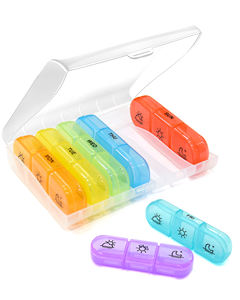 Pilulier hebdomadaire ergonomique avec compartiments temporisés Échantillonnage rapide disponible Solution de personnalisation OEM ODM - Product Image 1