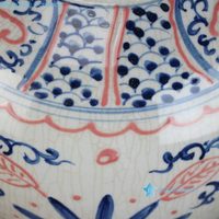 Vase décoratif RZTL27-A en porcelaine de Jingdezhen, peint à la main, motif floral bleu et rouge, design traditionnel, écologique