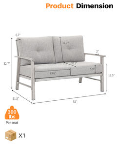 手作り2シーター超ぬいぐるみアルミ屋外ソファ防水クッションダイニングホテル用-あなたの完璧なオアシスを作成 - Product Image 2