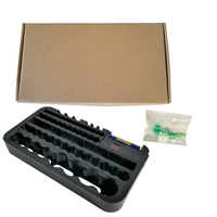 Organizador de Baterías para Montar en la Pared con Probador de Baterías LCD Integrado, Caja de Almacenamiento de Plástico para Baterías AA AAA C D 9V