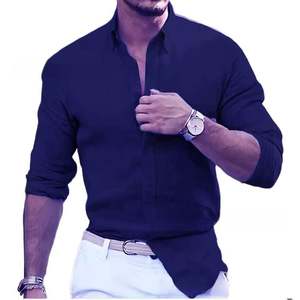 <span class=keywords><strong>Chemise</strong></span> habillée pour homme sur mesure Coupe régulière Rayures fines Boutons sur le devant Col boutonné <span class=keywords><strong>Chemise</strong></span> décontractée pour homme - Product Image 1