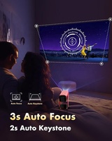 Projecteur LED portable intelligent mini pour la maison, à courte focale, pour extérieur, avec batterie intégrée, compatible Android 11, vidéo 1080P 4K, WiFi 5G et Bluetooth