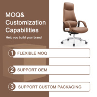 Chaise de bureau de direction en cuir artificiel, dossier haut, ergonomique, pour PDG, directeur, bureau