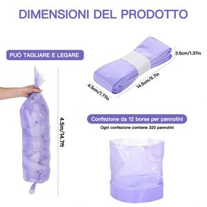 Bolsas de Repuesto para Contenedor de Pañales, 3 Capas, PE/LDPE, Verdes, 6m de Largo, 4 Paquetes/Caja, Marca Lvdi, Logotipo Personalizado, Fábrica China - Product Image 4