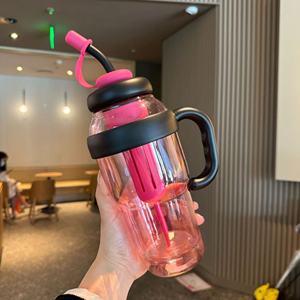 2025 grande capacité été paille tasse nouvelle haute apparence niveau bouteille d'eau en plastique chanceux ventre tasse avec belle conception <span class=keywords><strong>de</strong></span> <span class=keywords><strong>vent</strong></span> - Product Image 6
