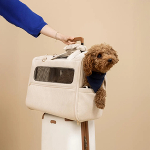 Sac de transport pliable <span class=keywords><strong>en</strong></span> velours côtelé respirant pour chien et chat, sac à dos de voyage approuvé par les compagnies aériennes pour petits <span class=keywords><strong>chiens</strong></span> et chats - Product Image 6