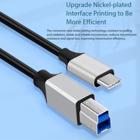 Câble d'extension de transfert de données USB Type-C 3.1 vers 3.0 B mâle standard avec port carré pour imprimante et copieur