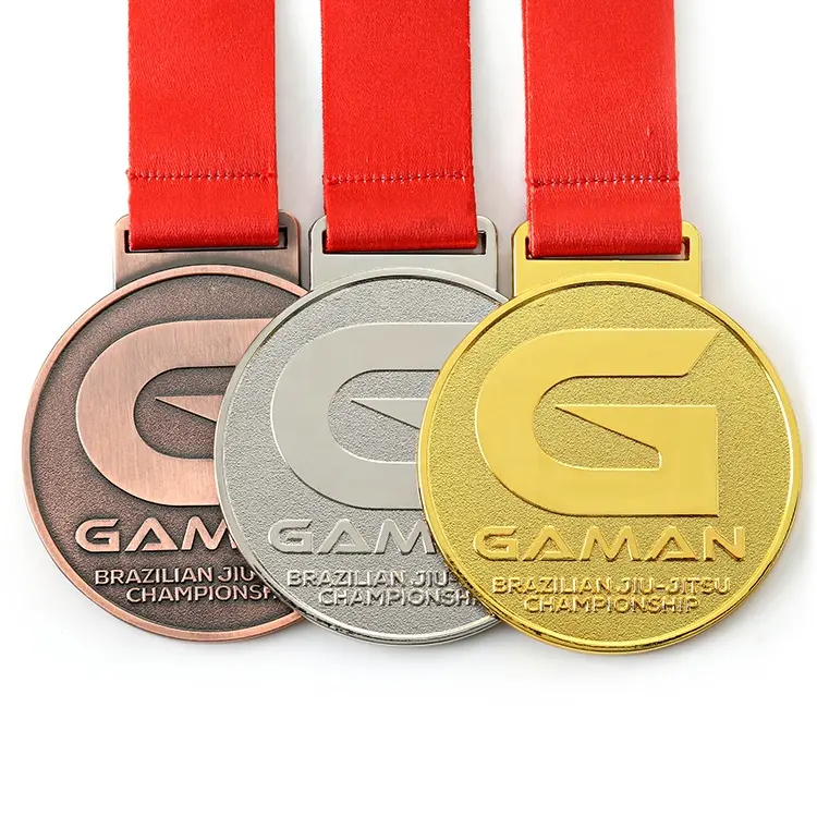Özel Gaman altın gümüş bakır Jiu Jitsu şampiyonluk madalyası