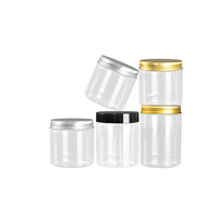 Pots de crème en plastique PET noir ambré transparent de 30ml à 1000ml avec couvercles Gamme de pots en plastique de 30ml à 1000ml