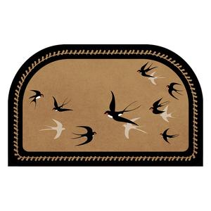 Paillasson de style vintage rectangulaire antidérapant en boucle de soie, motif original hirondelles printanières pour entrée de maison - Product Image 2