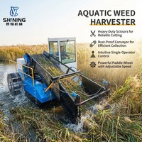 Récolteuse d'herbes aquatiques multifonctionnelle fiable, performance de coupe flexible pour les tâches de nettoyage des canaux et des lacs