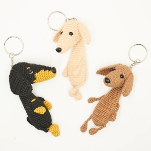 LLavero de juguete de animal encantador de peluche hecho a mano, <span class=keywords><strong>cachorro</strong></span> de ganchillo personalizado, Amigurumi, perro <span class=keywords><strong>salchicha</strong></span>, muñeco de perro <span class=keywords><strong>salchicha</strong></span> de ganchillo para regalo de bebé - Product Image 6