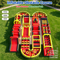 Grand parcours d'obstacles gonflable, château gonflable avec toboggan, aire de jeux extérieure pour enfants, structure de divertissement