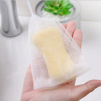 Sac économiseur de savon en coton naturel écologique, pochette en filet, sacs à savon en maille de coton recyclable, sac à cordon pour le bain et la douche